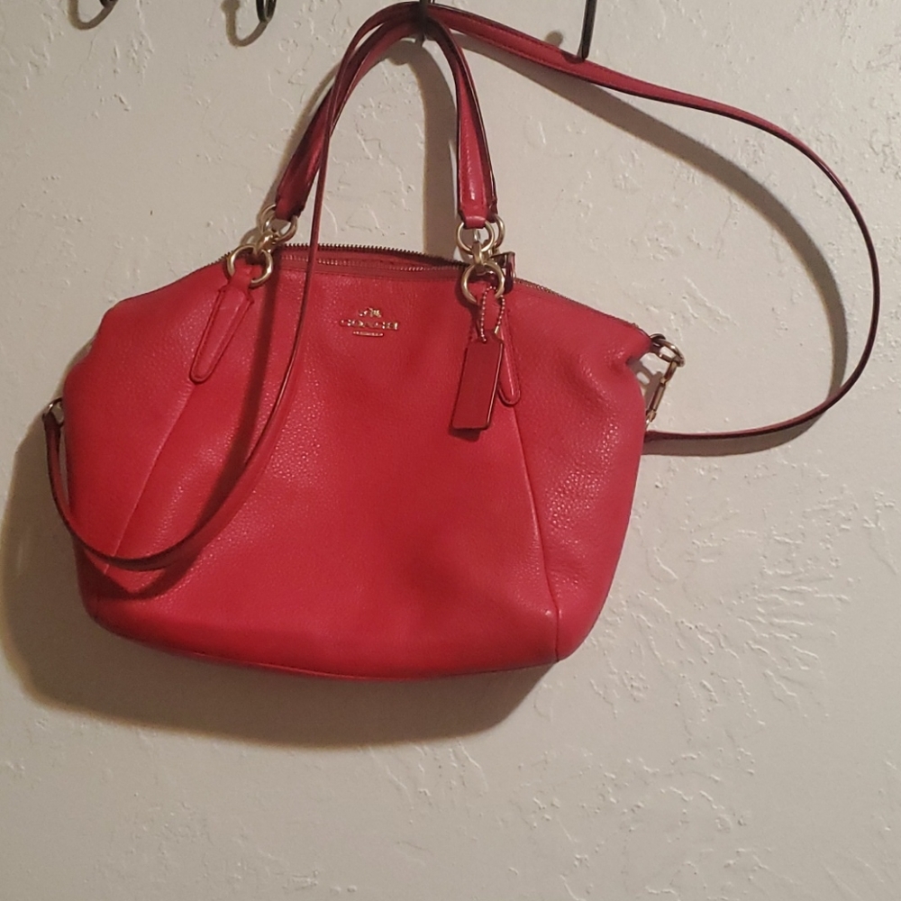 Coach shoulder purse size medium  pink
